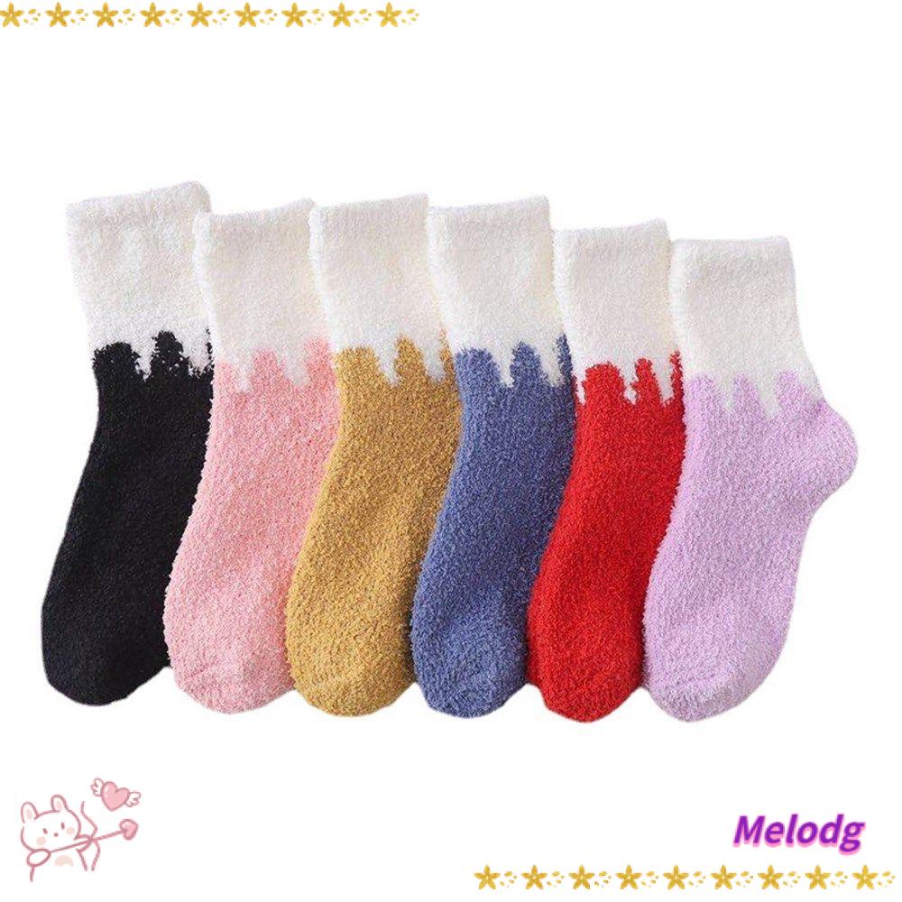 MELODG Vớ Nhung San Hô Mềm Mại Giữ Ấm Chân Cho Mùa Đông