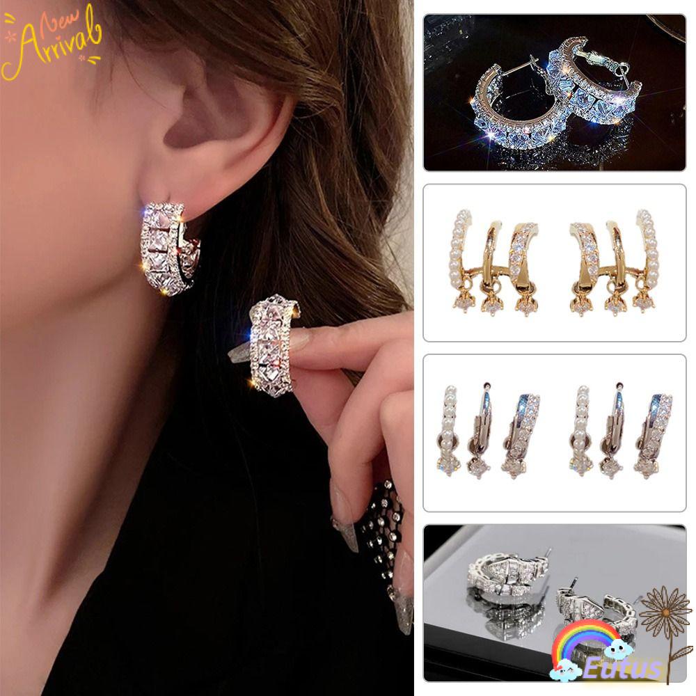 EUCA Bông Tai Đính Đá Thời Trang Dành Cho Nữ