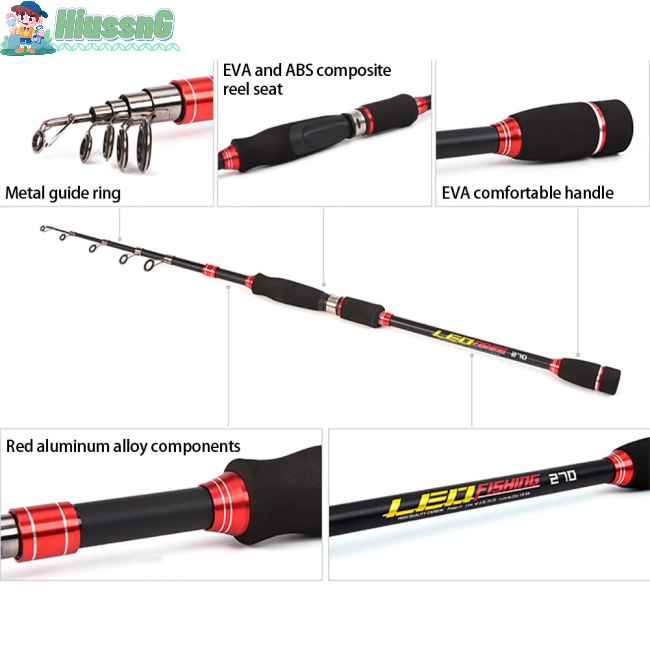 Cần Câu Cá Cán Dài Bằng Kim Loại Có Thể Co Gọn