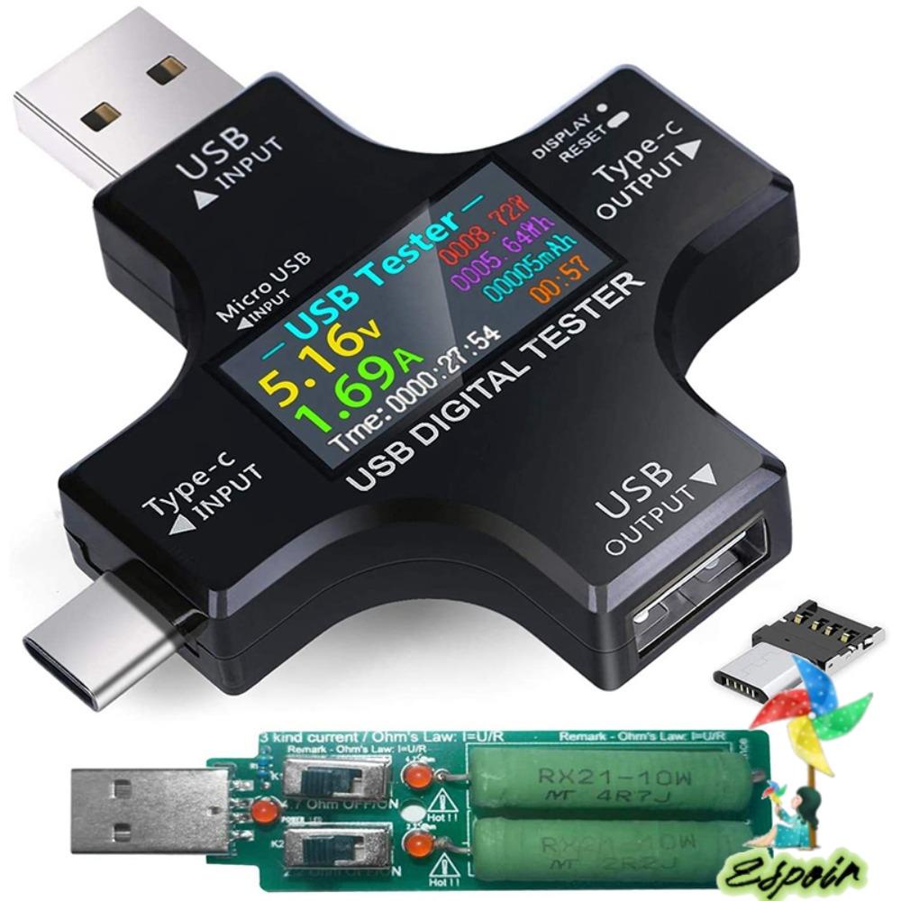 ESPO Đồng Hồ Vạn Năng Kỹ Thuật Số Kiểm Tra Bộ Sạc PD Loại C