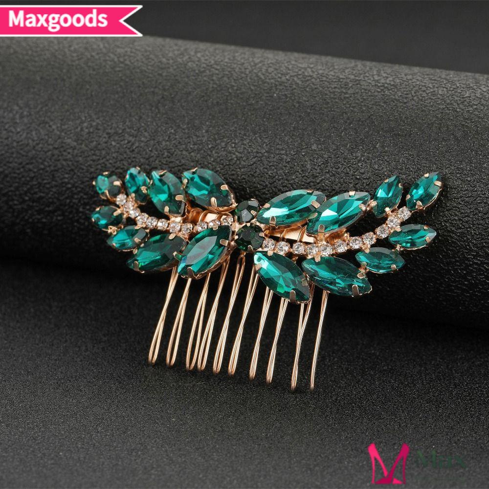 MAXG Lược Cài Tóc Hình Vương Miện Đính Pha Lê