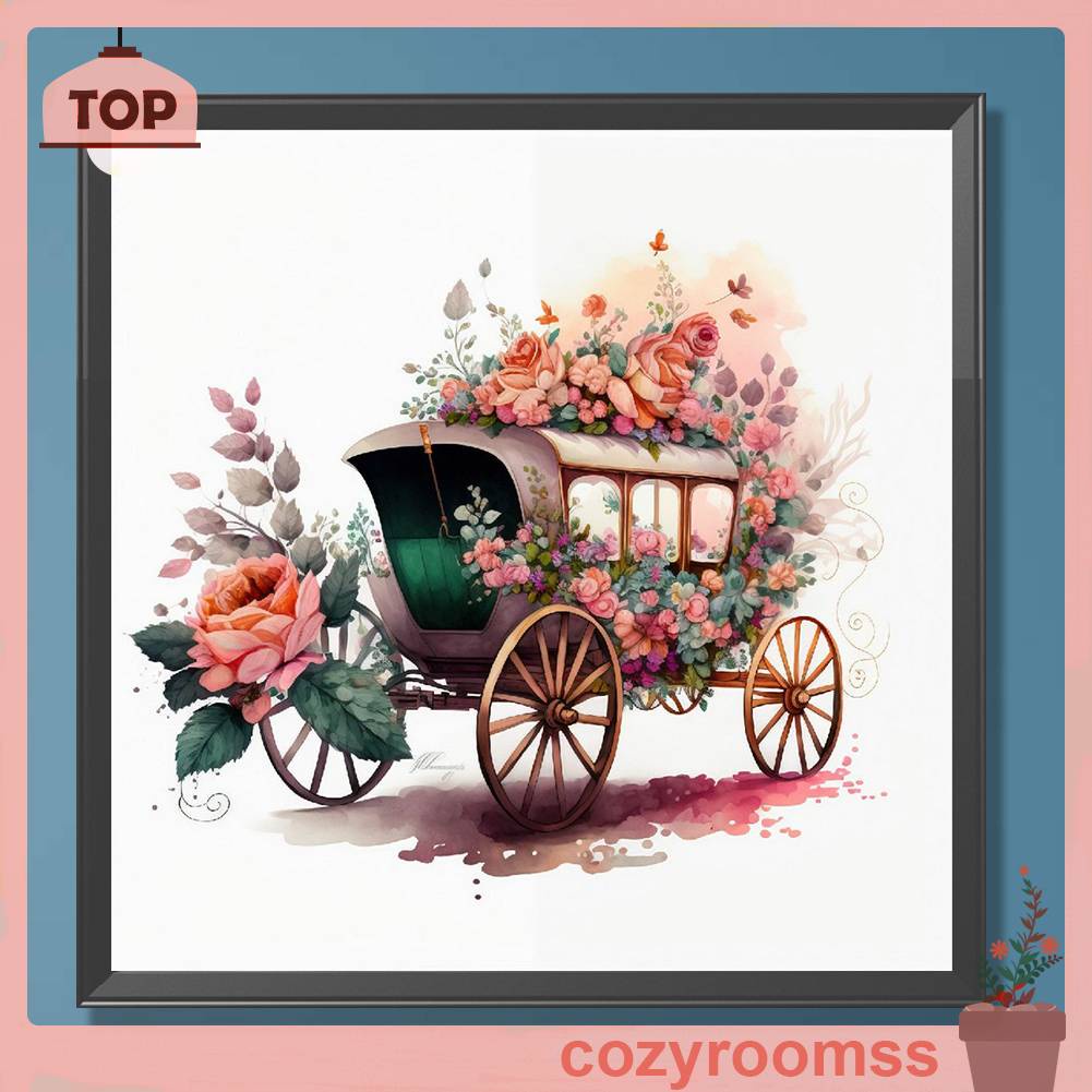 Tranh Đính Đá Kim Cương Toàn Bộ 5D DIY Hình Vẽ Hoa Trang Trí Nhà Cửa Xe Hơi