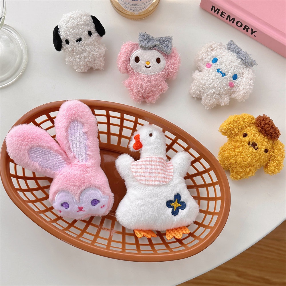 Ghim Cài Túi Xách / Khăn Choàng Hình Gấu / Thỏ / Melody Nhồi Bông Hoạt Hình Sanrio Đáng Yêu