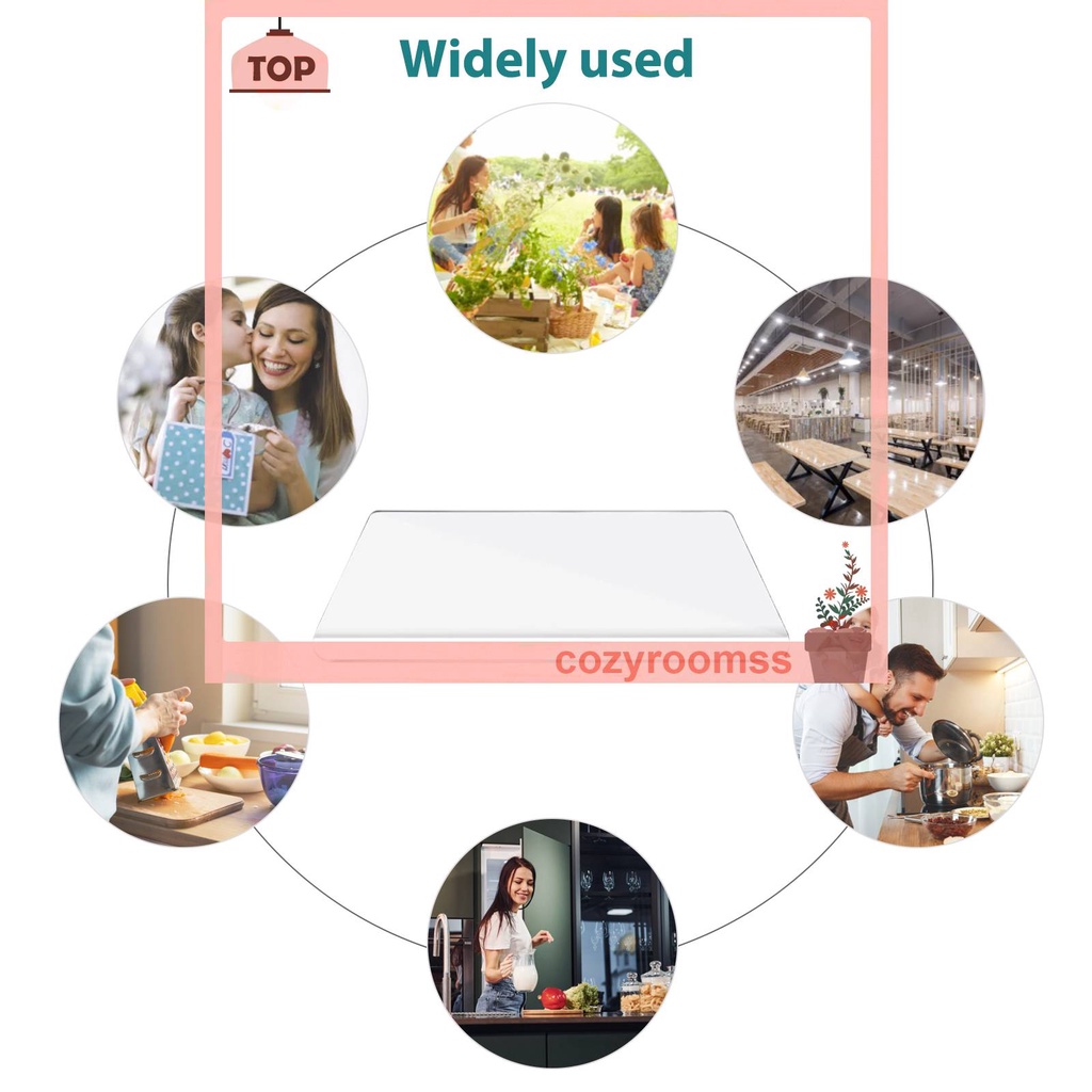 Thớt Nhựa Acrylic Trong Suốt Hình Chữ Nhật Chống Trượt Tiện Dụng Cho Nhà Bếp