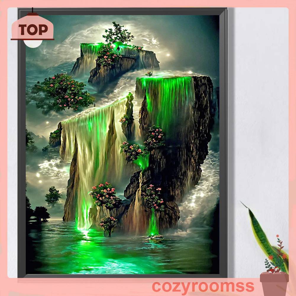 Tranh Đính Đá Kim Cương Toàn Bộ 5D DIY Hình Thác Nước
