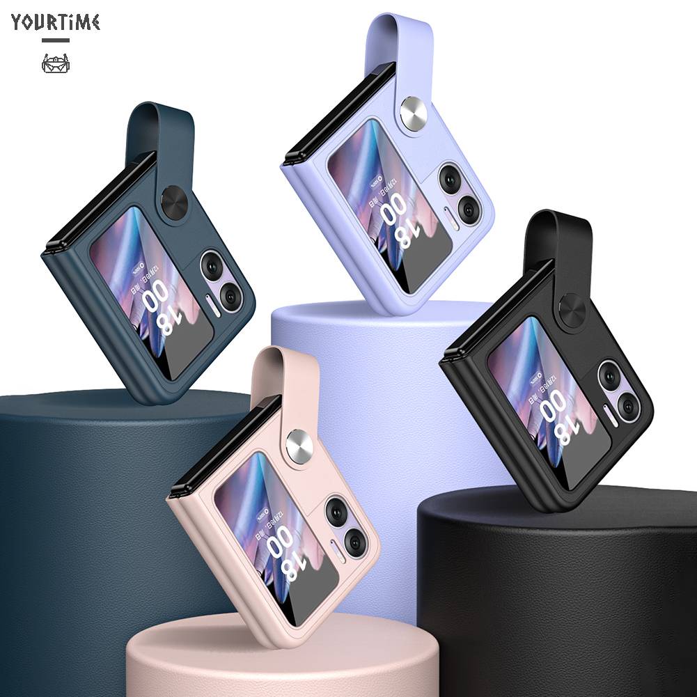 Bao Da Điện Thoại TPU Nắp Lật Có Dây Đeo Tay Cho Find N2