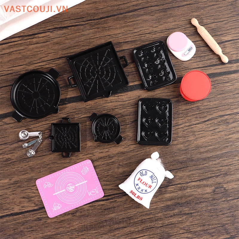1 Set Dụng Cụ Làm Bánh Trang Trí Nhà Búp Bê Tỉ Lệ 1: 12