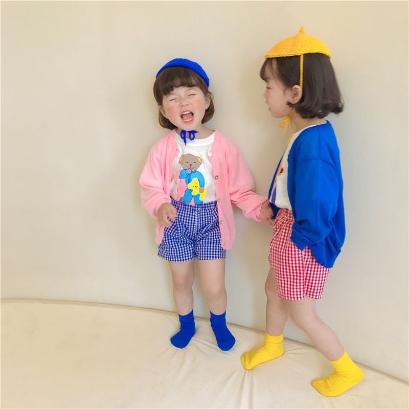 Áo Thun Cotton Mỏng Tay Ngắn Cổ Tròn In Họa Tiết Hoạt Hình Phong Cách Hàn Quốc Cho Bé Trai Và Gái 3-8 Tuổi