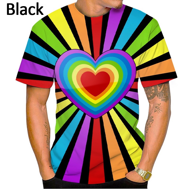 Áo Thun Tay Ngắn Cổ Tròn In Hình Cờ LGBT 3D Thời Trang Mùa Hè 2023 Size S-3XL