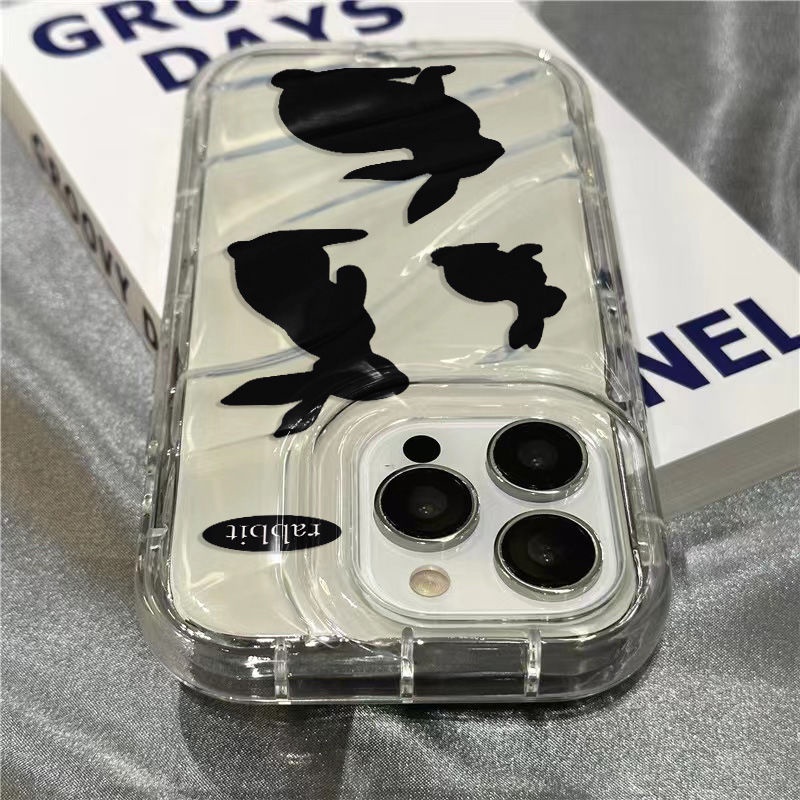 Ốp Điện Thoại Dẻo Trong Suốt Họa Tiết Chú Thỏ Đen Dễ Thương Cho iPhone14promax xr 460B 8 1312 / 11plus 7sins / / 14