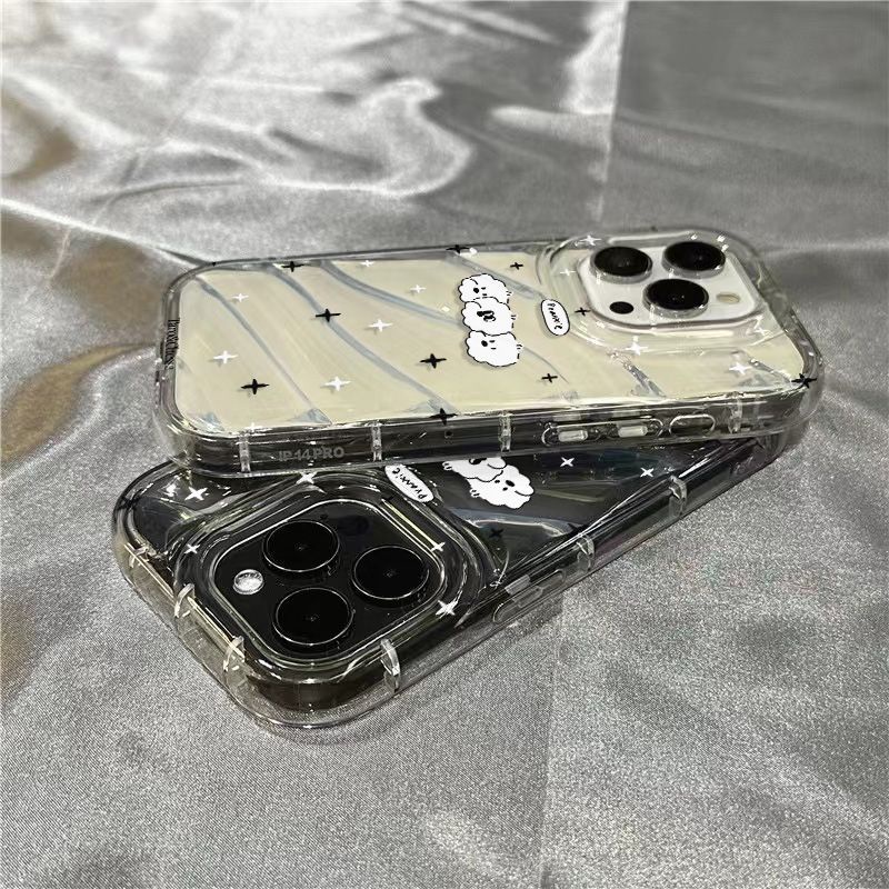 Ốp Điện Thoại Mềm Trong Suốt Hình Ba Chú Chó Cho iPhone14promax 1312 / 11 7 / 8plus xr / sins JRPU