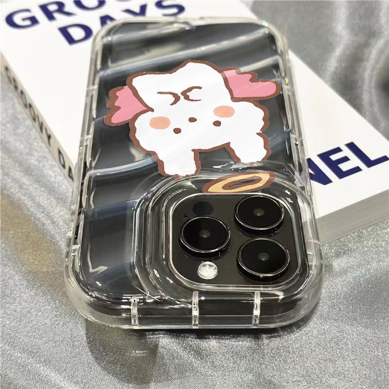 Ốp Điện Thoại Mềm Trong Suốt Họa Tiết Cánh Và Thỏ Dễ Thương Cho Iphone 14Promax 1312 / 11 7 / 8plus xr / sins EB7E