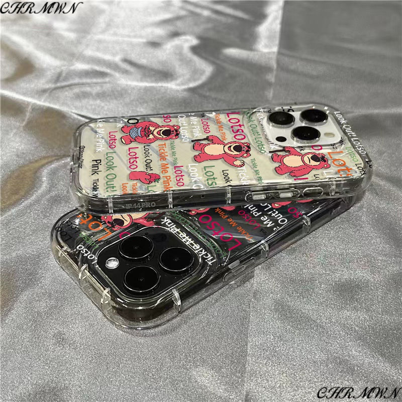 Ốp Điện Thoại Mềm Trong Suốt Họa Tiết Gấu Và Dâu Tây 13128 Dành Cho Iphone 14 Pro Max / 711 / D4UZ