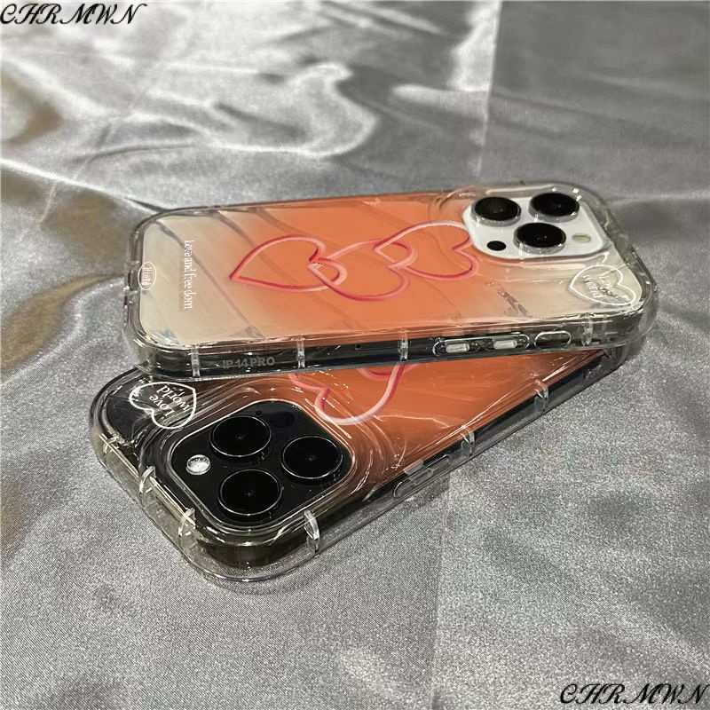Ốp Điện Thoại Mềm Trong Suốt Màu Gradient Họa Tiết Trái Tim Cho Iphone 14Promax Xr 1312 11 87 EKD8