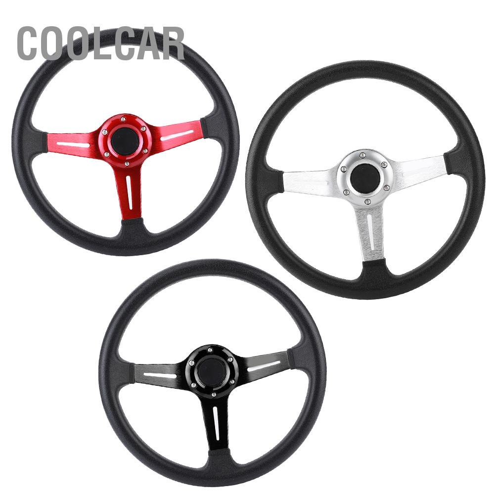 Vô Lăng Ô Tô Đa Năng 14in Da PU Hợp Kim Nhôm W/Nút Sừng Sửa Đổi - CoolCar