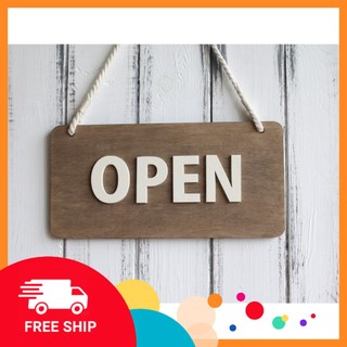 [BANG]Bảng Gỗ Treo Cửa 2 Mặt Open - Close Gỗ