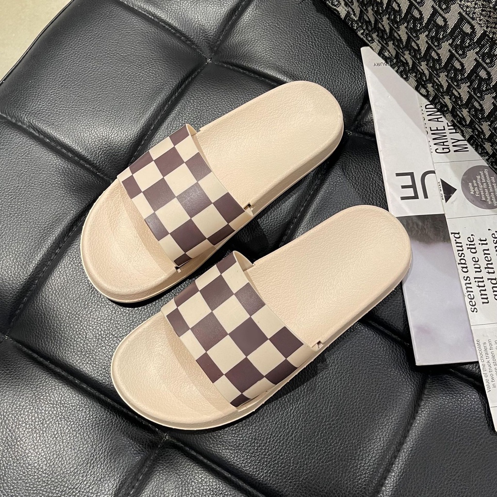 Dép nữ Xăng đan nữ ca rô đế dày đế mềm thời trang mùa hè