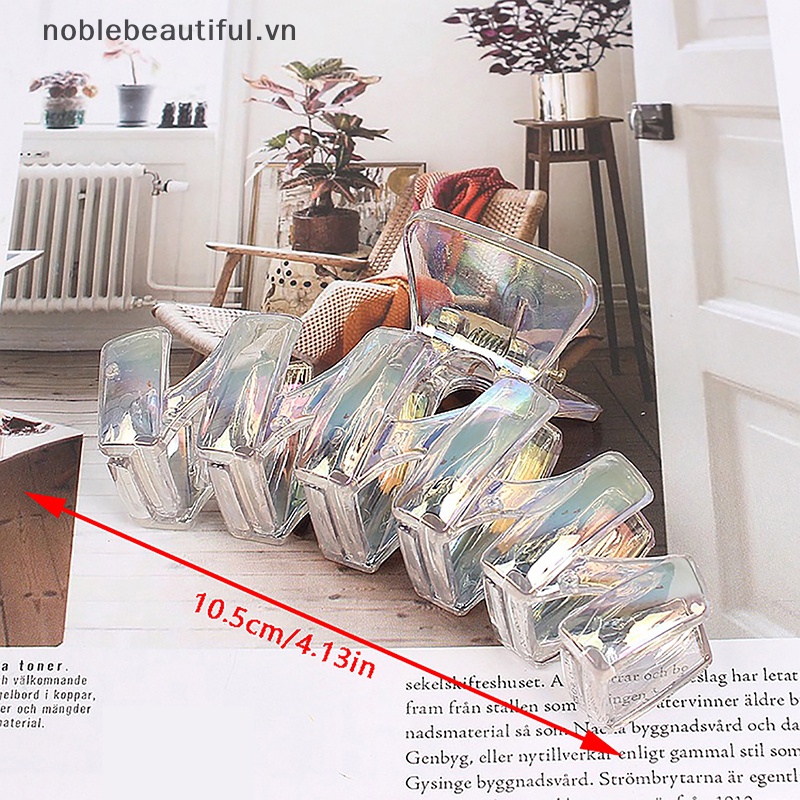 Kẹp Tóc Càng Cua Bằng Nhựa Trong Suốt Nhiều Màu Thanh Lịch