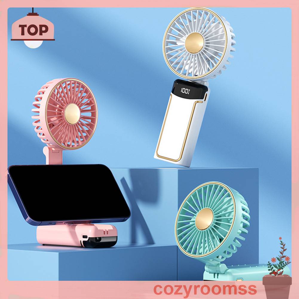 Quạt Cầm Tay Mini Có Thể Gấp Lại Với Màn Hình Kỹ Thuật Số Để