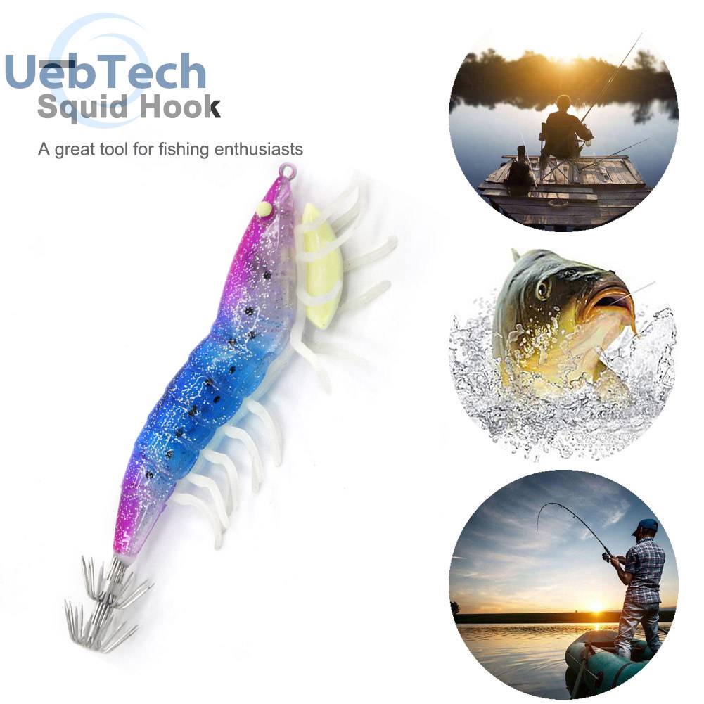 Mồi Câu Cá Giả Hình Con Tôm Mềm Phát Sáng