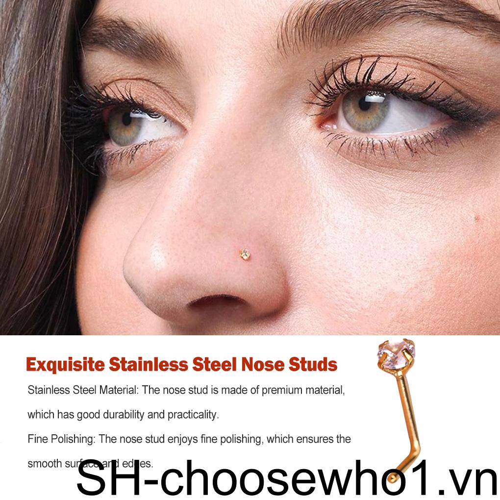 Khuyên Mũi Bằng Thép Không Gỉ Đính Đinh Tán Màu Sắc