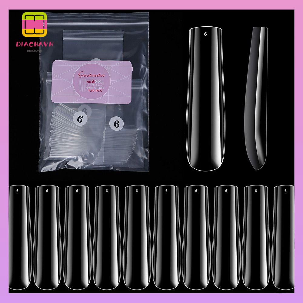 DIACHAVN Túi 120 Móng Tay Giả Đầu Vuông Ốp
