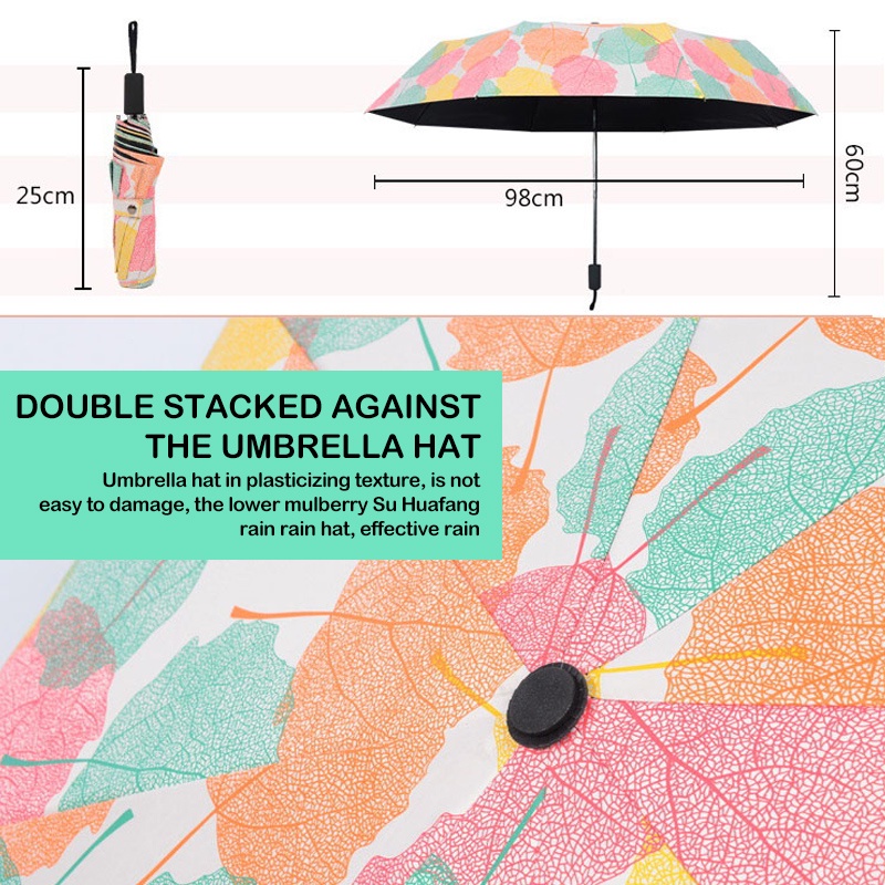 Phụ nữ gấp ô lá phong chống tia cực tím Parasol chống gió nắng mưa