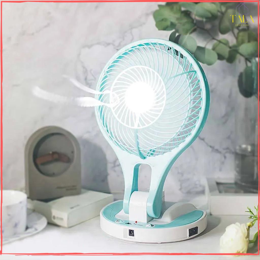 Quạt Sạc Tích Điện Kèm Đèn LED 5580 - Quạt MINIFAN Dùng Pin Li-ion, Có Thể Gập Gọn