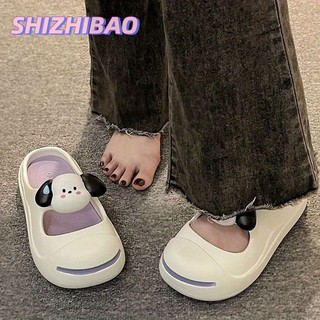 Dép nửa SHIZHIBAO Baotou dành cho nữ mùa hè dép đế dày hoạt hình mới có lỗ