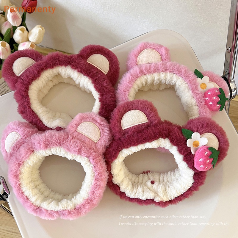 Băng Đô Cài Tóc Tai Gấu Bông Hoạt Hình Dễ Thương Không Trượt Rửa Mặt Cho Bé Gái