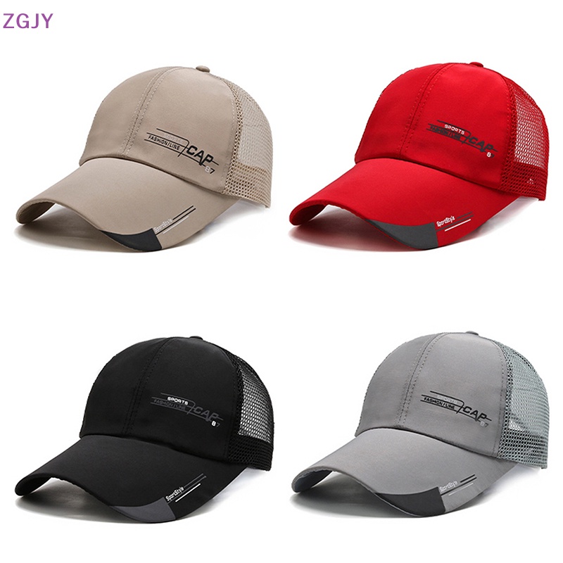 Mũ Lưỡi Trai Màu Trơn Phối Lưới Thoáng Khí Thời Trang Mùa Hè Cho Nam Mới