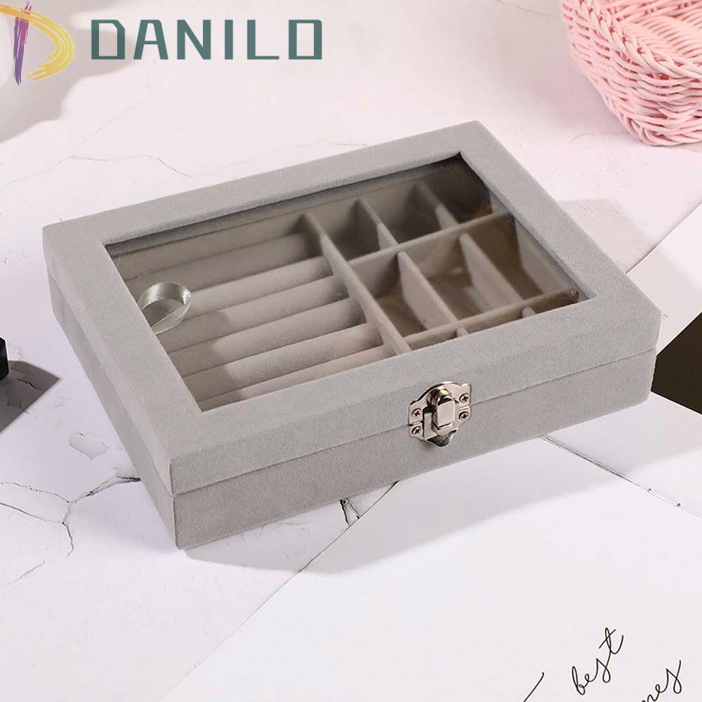 DANILO Hộp Đựng Trang Sức Chống Bụi Có Nắp Kính Tiện Dụng Ốp