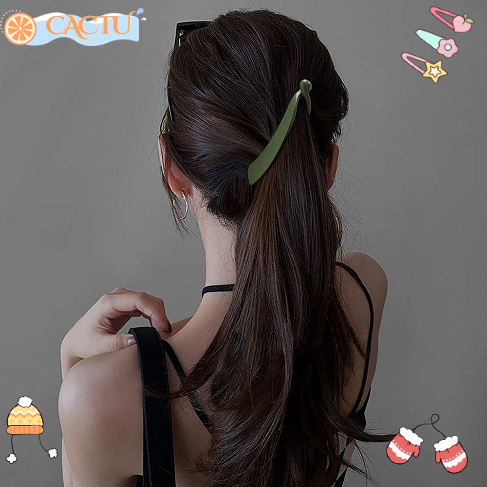 CACTU Kẹp Tóc Đuôi Ngựa Bằng Nhựa Cho Nữ