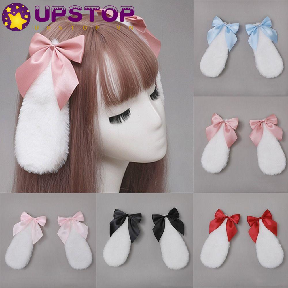 UPSTOPVN Kẹp Tóc Tai Thỏ Ruy Băng Hóa Trang Dễ Thương ​Băng Đô Cài Tóc Phong Cách Lolita Xinh Xắn Cho Bé Gái