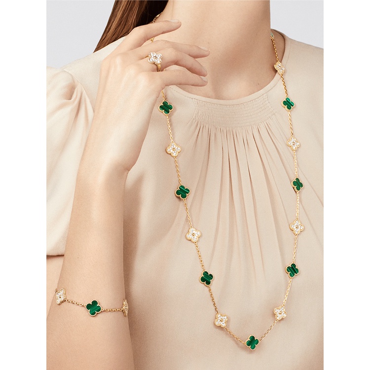 Hàng Có Sẵn Vòng Đeo Tay van cleef & arpels / vca Dòng alhambra Vàng 18k Hoa May Mắn