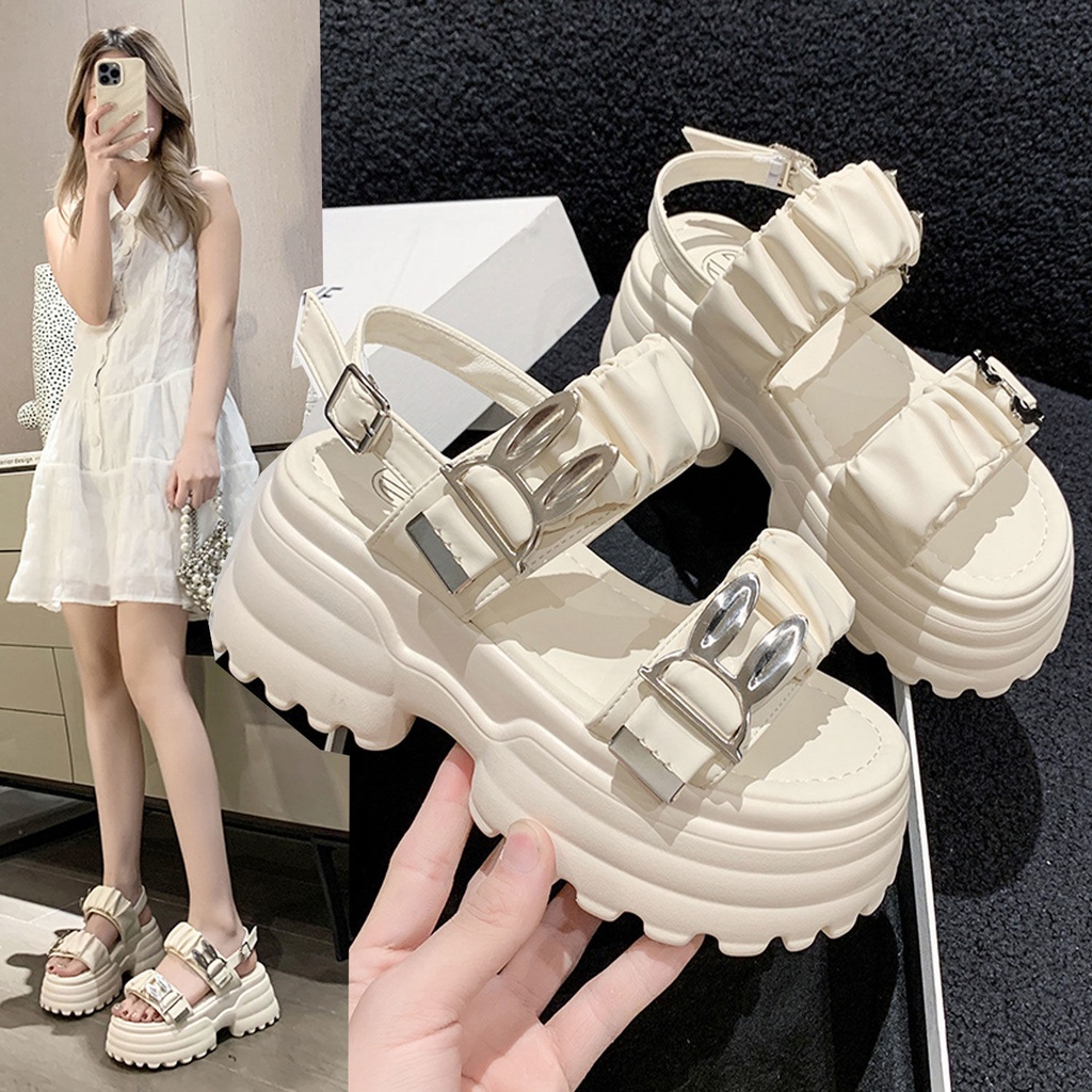 FEIJIANU dép sandal nữ giày sandal nữ dép đế cao đi biển Thoải Mái Xinh Xắn  26Z230608