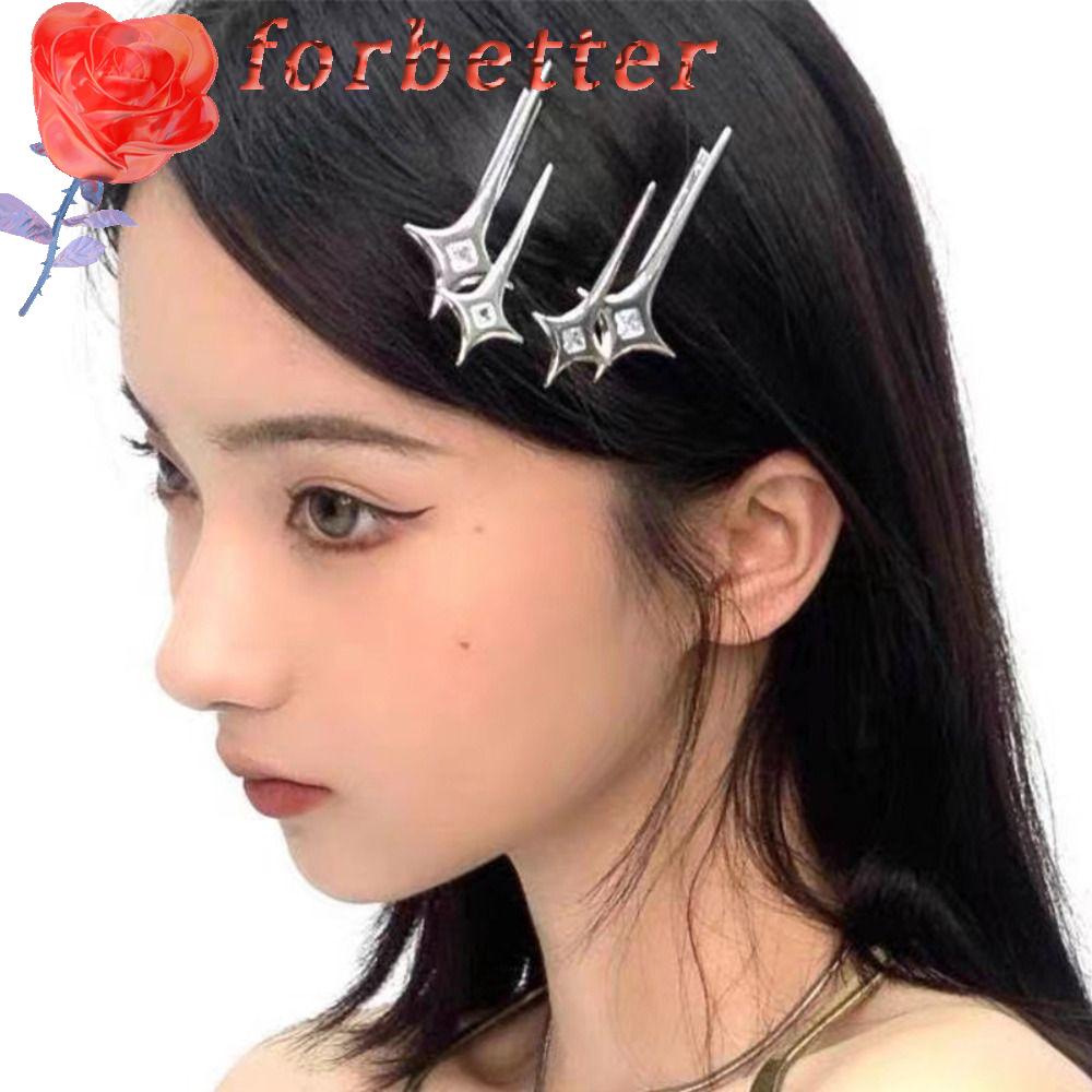 Kẹp Tóc Kim Loại Màu Bạc Dễ Thương Cho Bạn Gái