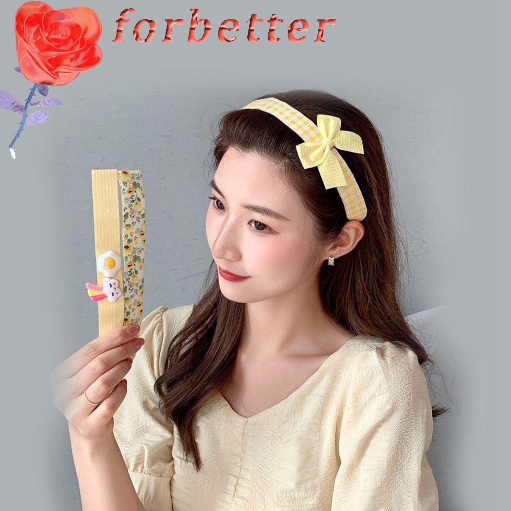 FORBETTER Băng Đô Cài Tóc Họa Tiết Hoa / Động Vật Kẻ Sọc Có Thể Gập Lại Cho Nữ