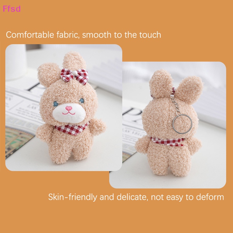 Búp Bê Nhồi Bông Hình Gấu Hồng 12cm Mềm Mại Dễ Thương