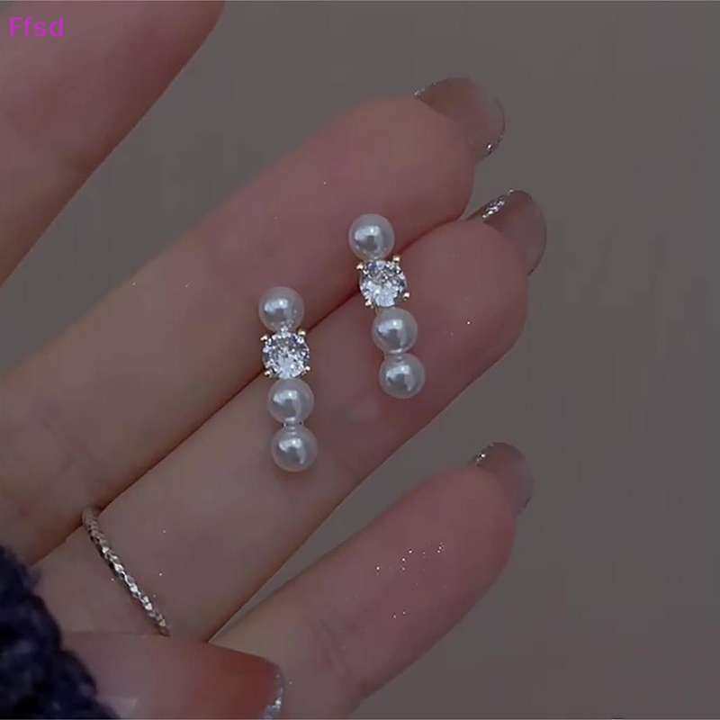 1 Đôi Bông Tai Ngọc Trai Zircon Thời Trang Hàn Quốc Cho Nữ