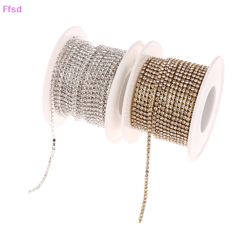 1 Cuộn Dây Xích 10M 2.0mm Đính Đá Lấp Lánh Dùng Trang Trí Quần Áo DIY