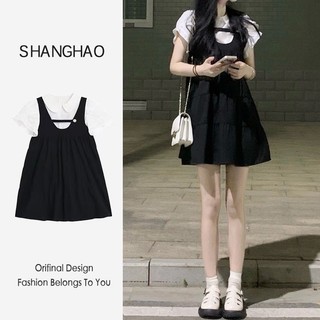  Đầm Sơ Mi Giả Hai Dây Cổ Búp Bê Phong Cách Preppy Dễ Thương Ngọt Ngào Thời Trang Mùa Hè Dành Cho Nữ 
