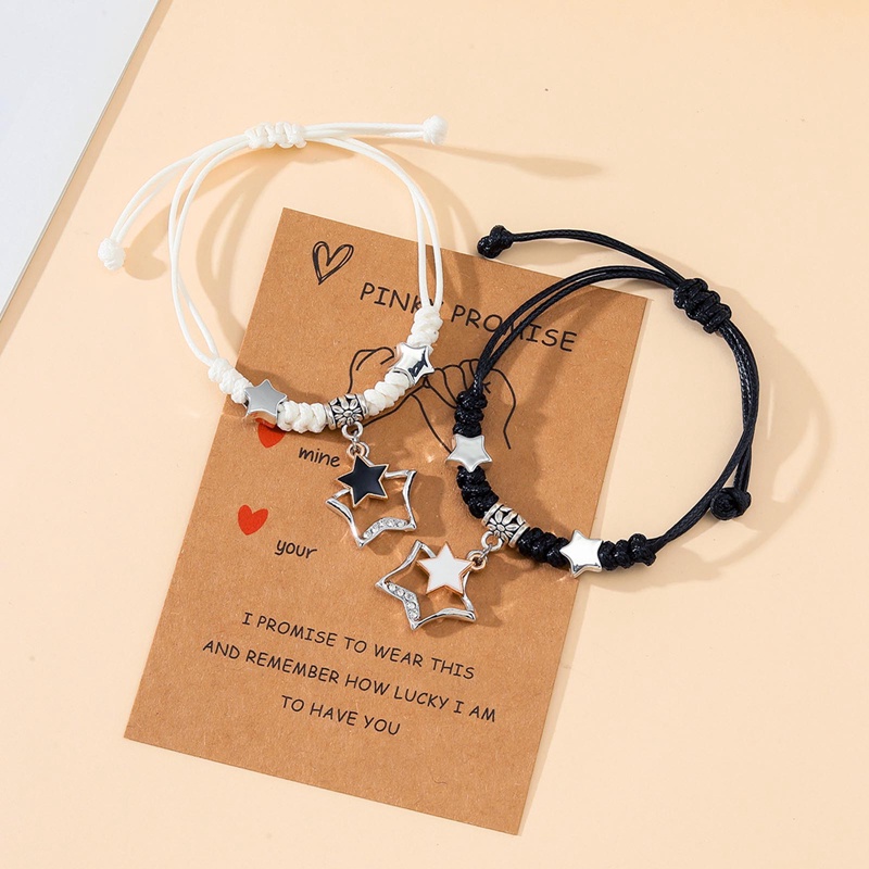 Ygt Set 2 Vòng Tay Dây Bện Ngôi Sao Năm Cánh Bán Chạy Mujer Pulsera Cho Cặp Đôi