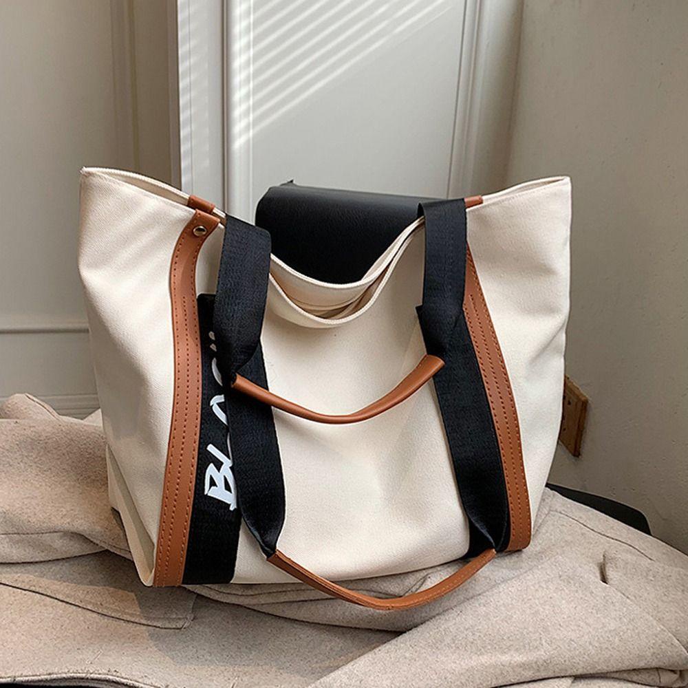 26EDIE Túi Xách Canvas Cỡ Lớn In Chữ Thời Trang Cho Nữ