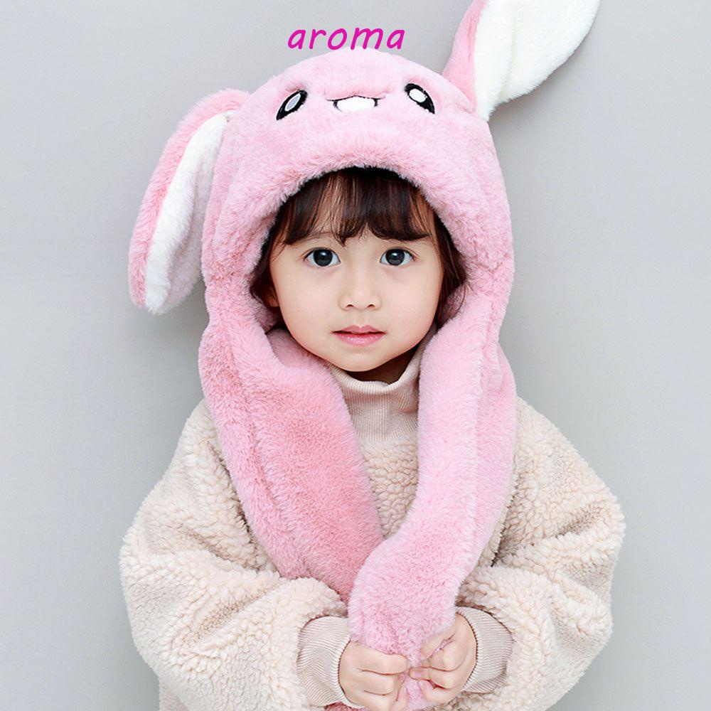 AROMA Mũ Tai Thỏ Có Thể Tháo Rời Thêu Họa Tiết Mắt Trái Tim Xinh Xắn Cho Nữ