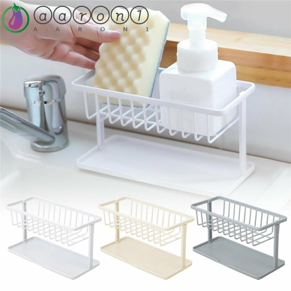 AARON1 Giá Đỡ Bọt Biển Rửa Chén Hai Lớp Bằng Nhựa Tiện Lợi Dành Cho Bồn Rửa Nhà Tắm