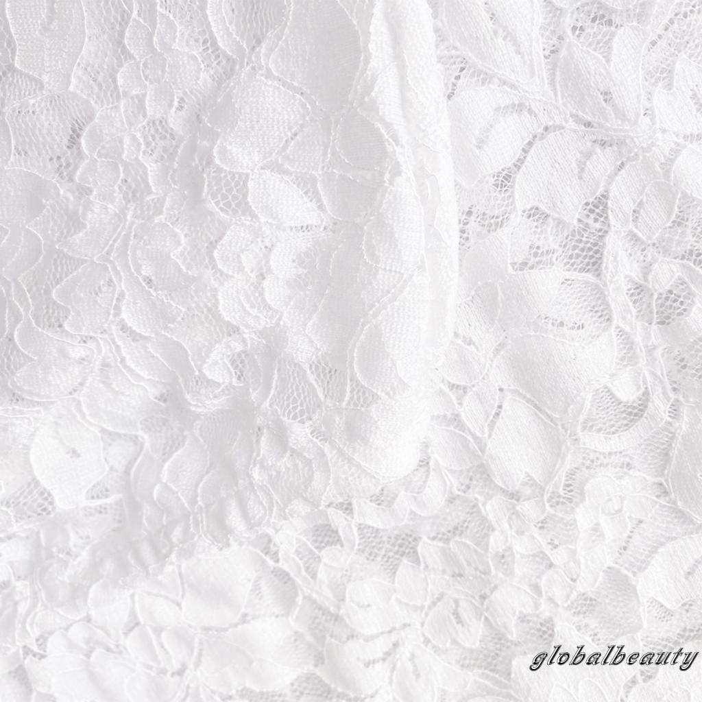 Đầm Ren Không Tay Màu Trơn Họa Tiết Hoa 3D Gợi Cảm Cho Nữ