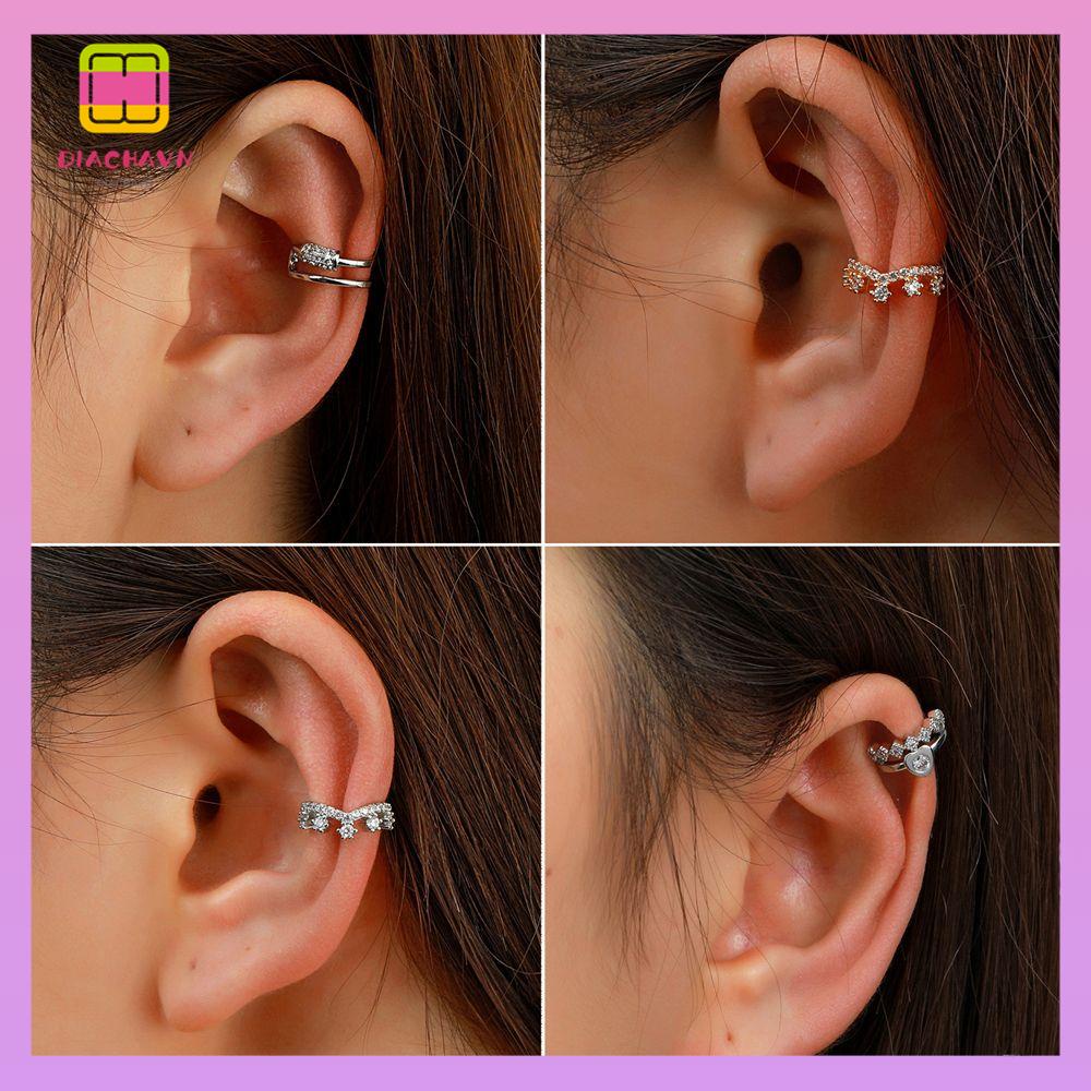 DIACHAVN Khuyên Kẹp Vành Tai Không Xỏ Có Thể Điều Chỉnh Kích Cỡ
