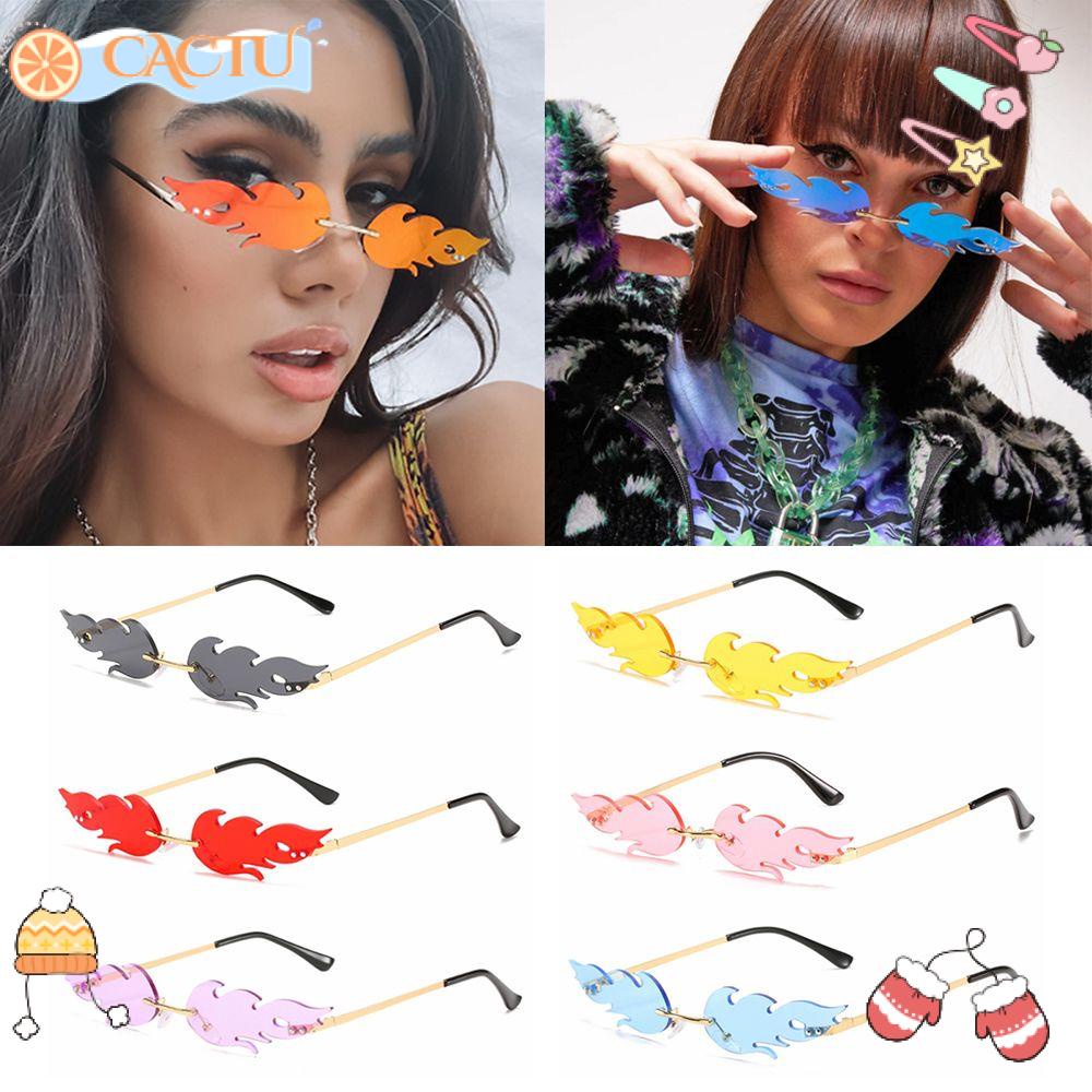 CACTU Kính Mát Gọng Kim Loại Hình Trái Tim Thời Trang