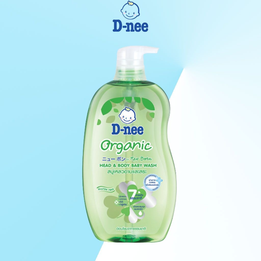 Combo Sữa tắm gội toàn thân hữu cơ cho bé dnee organic Chai 800ml & Túi 350ml màu xanh lá ...